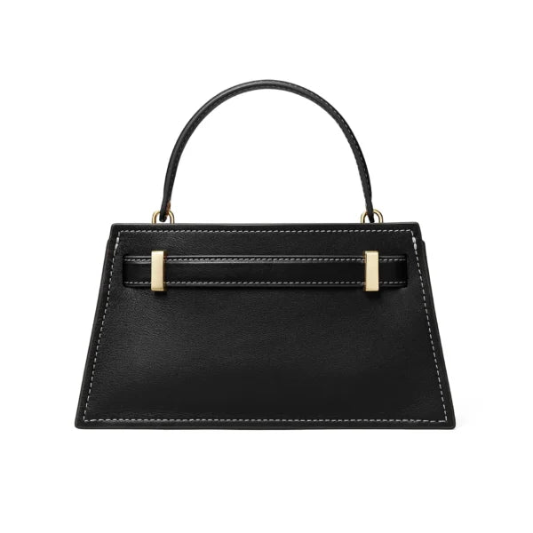 Tory Burch Lee Radziwill Petite Leather Top Handle Bag Black - Image 2