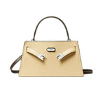 Tory Burch Lee Radziwill Petite Leather Top Handle Bag Praline
