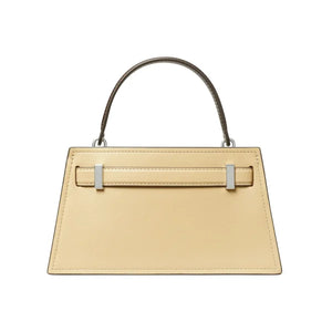 Tory Burch Lee Radziwill Petite Leather Top Handle Bag Praline - Image 7