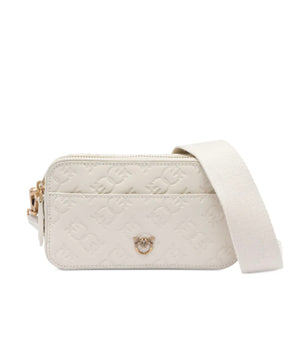 white Pinko Logo-Embossed Mini Camera Bag