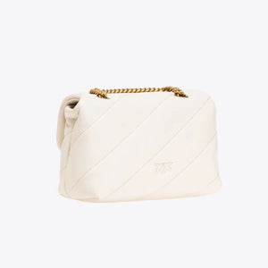 Mini Love Bag Puff Maxi Quilt WHITE+WHITE-ANTIQUE GOLD - Image 2