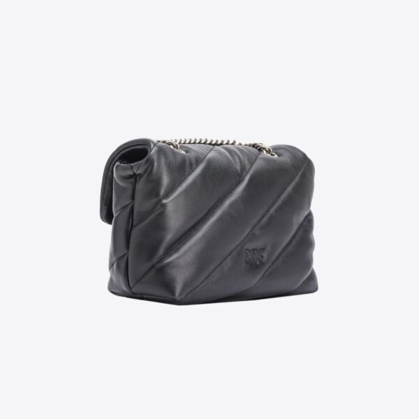 Mini Love Bag Puff Maxi Quilt BLACK-OLD SILVER - Image 2