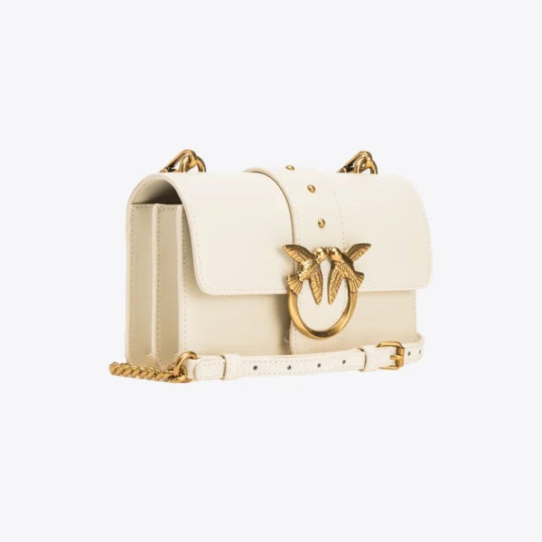Mini Love Bag One Simply WHITE WHITE-ANTIQUE GOLD - Image 3