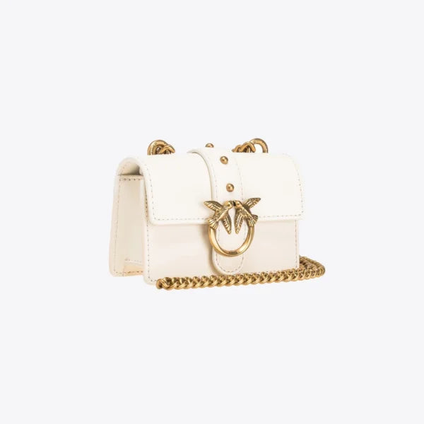 Micro Love Bag One Simply WHITE WHITE-ANTIQUE GOLD - Image 3