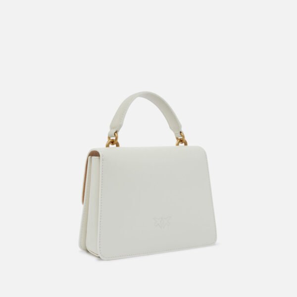 Mini Love Bag One Top Handle Light Simply WHITE WHITE-ANTIQUE GOLD - Image 2