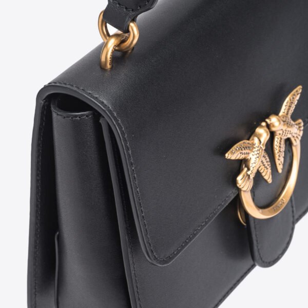 Mini Love Bag One Top Handle Light Simply BLACK-ANTIQUE GOLD - Image 6