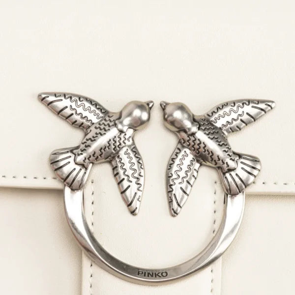 Mini Love Bag One Simply WHITE WHITE-ANTIQUE SILVER - Image 5