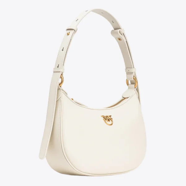Mini Love Bag Half Moon Simply WHITE WHITE-ANTIQUE GOLD - Image 4