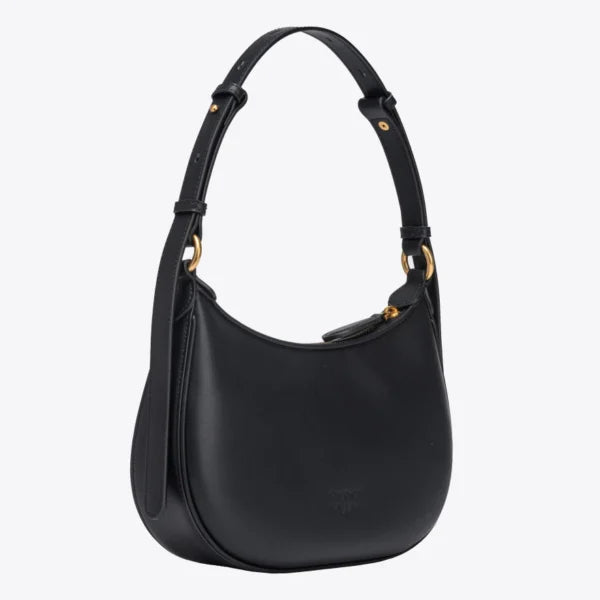 Mini Love Bag Half Moon Simply BLACK-ANTIQUE GOLD - Image 3