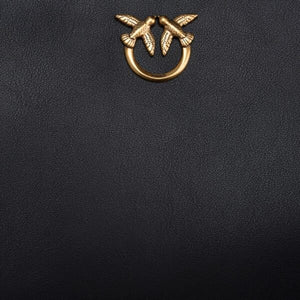 Mini Love Bag Half Moon Simply BLACK-ANTIQUE GOLD - Image 5