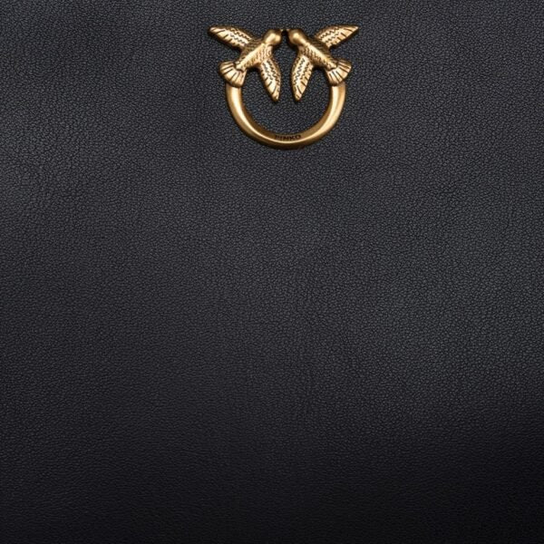 Mini Love Bag Half Moon Simply BLACK-ANTIQUE GOLD - Image 5