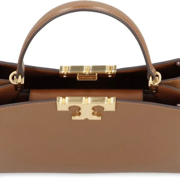 Tory Burch Eleanor Pebbled Stachel Bag Saddle Brown - Image 5