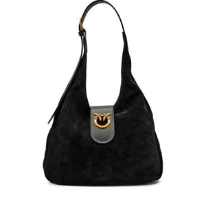 PINKO Mini Hobo Suede Bag Black