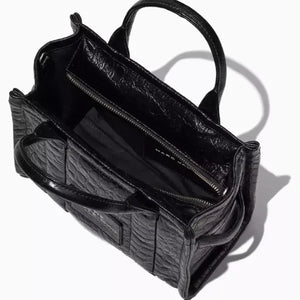 MARC JACOBS The Mini Tote Bag in Croc-embossed Leather - Black - Image 4