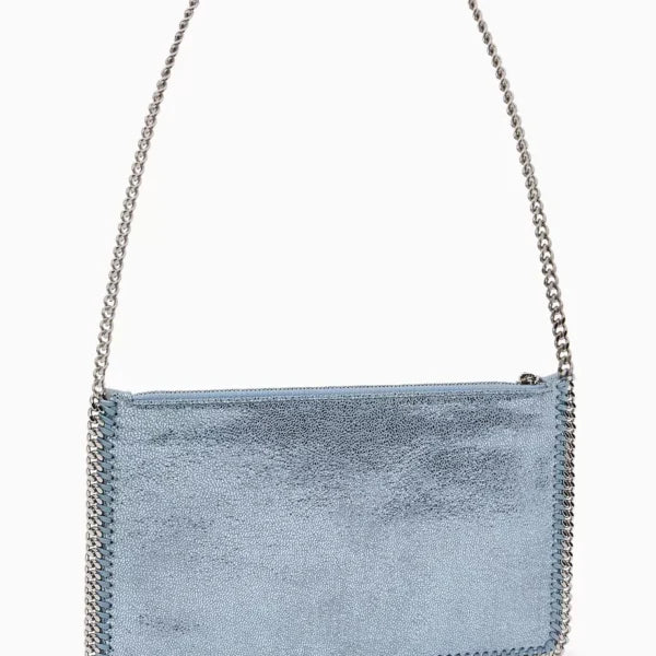 STELLA MCCARTNEY Falabella Pochette in Faux Shaggy Deer Blue - Image 3