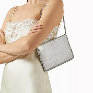 STELLA MCCARTNEY Falabella Pochette in Faux Shaggy Deer Grey - Image 2