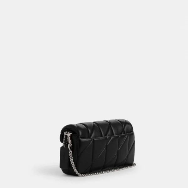 Tabby Shoulder Bag 20 With Pillow Quilting leather Black Silver - Image 2