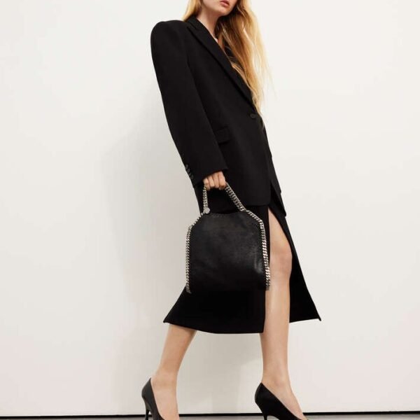 Stella McCartney Falabella Mini Tote Bag Black Silver - Image 2