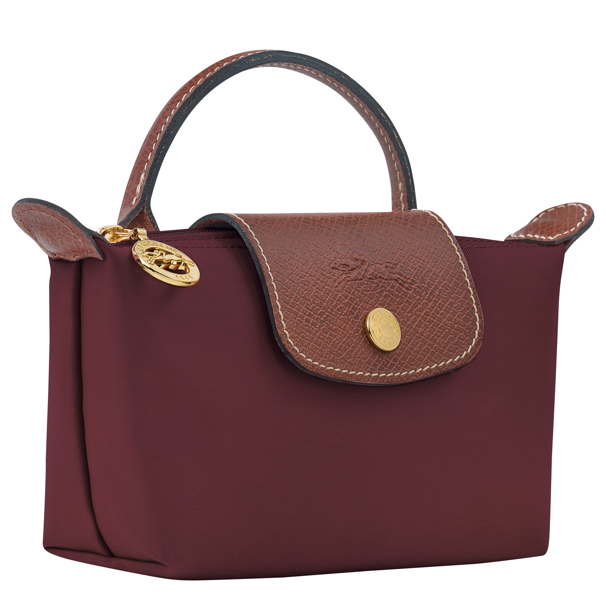 Le Pliage Original Pouch with handle Burgundy - Image 3