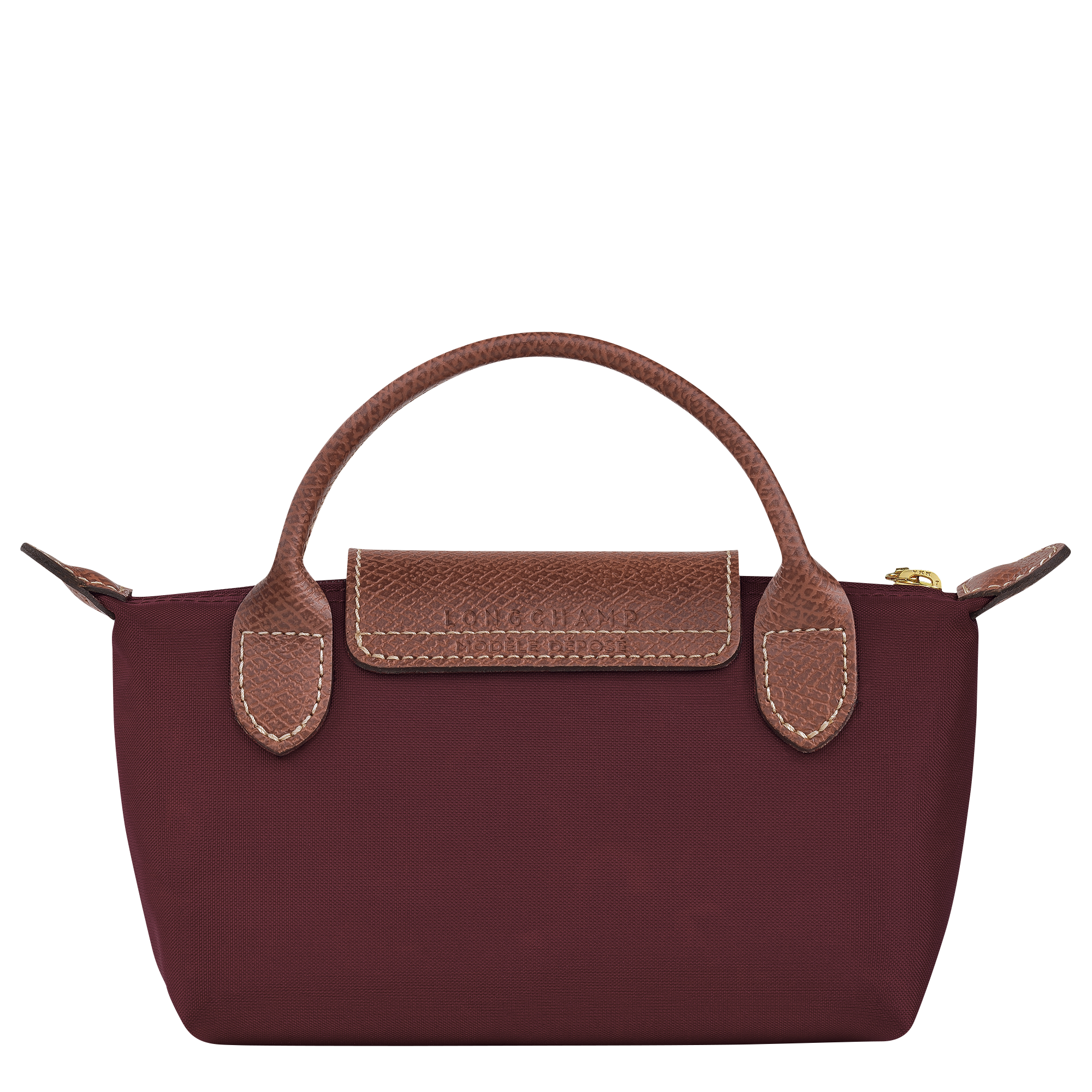 Le Pliage Original Pouch with handle Burgundy - Image 4