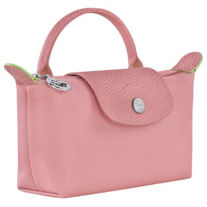 Le Pliage Green Pouch with handle Petal Pink1 - Image 3