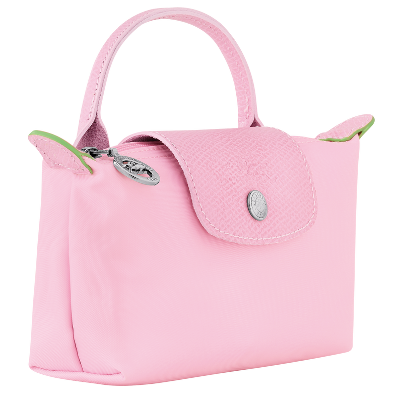 Le Pliage Green Pouch with handle Pink - Image 3