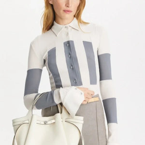 Tory Burch Small Romy Tote Light Cream - Image 6