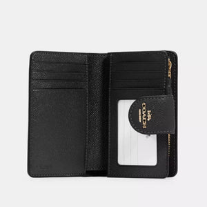 Coach Medium Corner Zip Wallet Gold/Black - Image 2