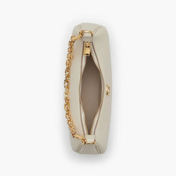 MARC JACOBS The Curve Leather Shoulder Bag - CLOUD WHITE - Image 5
