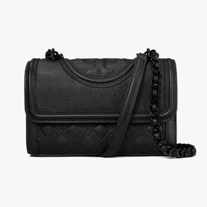 Tory Burch Fleming Small Convertible Shoulder Bag Black Polished-Grain - Image 2