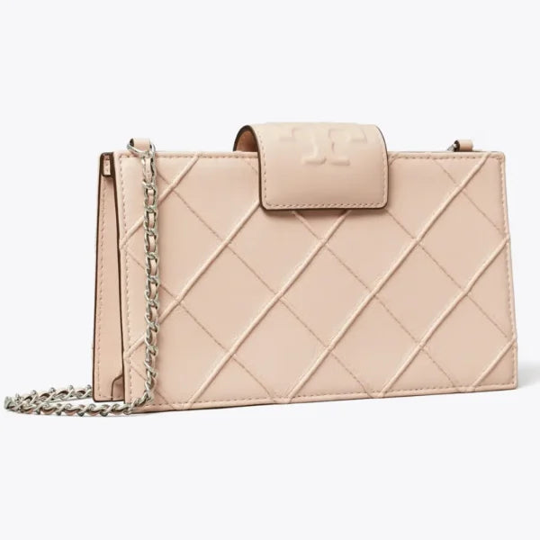 Tory Burch Mini Fleming Soft Chain Wallet Soft Pink - Image 2