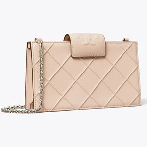 Tory Burch Mini Fleming Soft Chain Wallet Soft Pink - Image 2