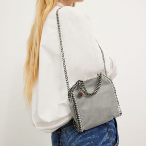 Stella McCartney Falabella Tiny Tote Bag Black Grey - Image 2