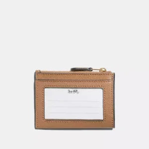 Coach Mini Skinny Id Case crossgrain leather/Gold/Taupe - Image 2