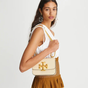 TORY BURCH SMALL ELEANOR LEATHER BAG New Cream - Image 5