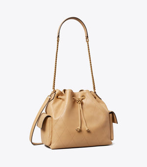 CHARLIE QUILTED DRAWSTRING SHOULDER BAG