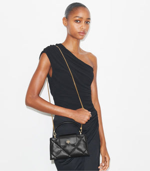 KIRA DIAMOND QUILT TOP-HANDLE BAG