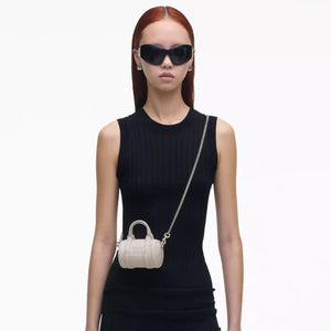 The Marc Jacobs Leather Nano Duffle Crossbody Cotton/Silver - Image 2