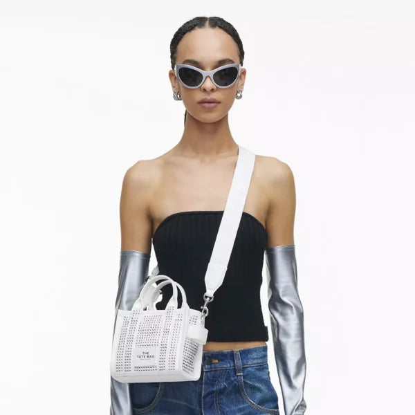 Marc Jacobs The Crystal Canvas Crossbody Tote Bag white crystal - Image 2