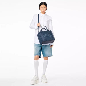 The Marc Jacobs Medium Tote Bag Leather Blue Sea - Image 2