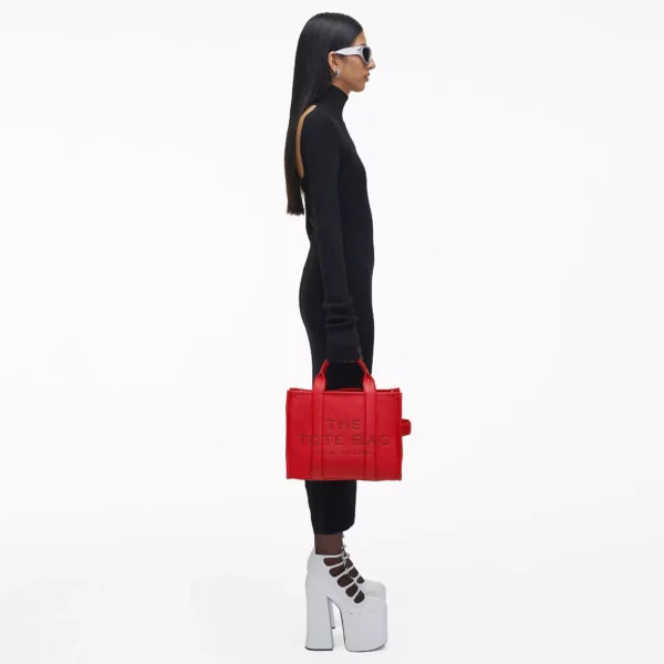 The Marc Jacobs Medium Tote Bag Leather True Red - Image 2