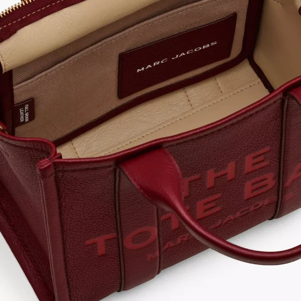 The Marc Jacobs Small Tote Bag Leather Cherry - Image 6