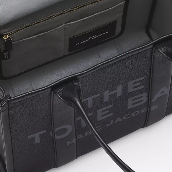 THE Marc Jacobs LEATHER LARGE TOTE BAG Black - Image 7