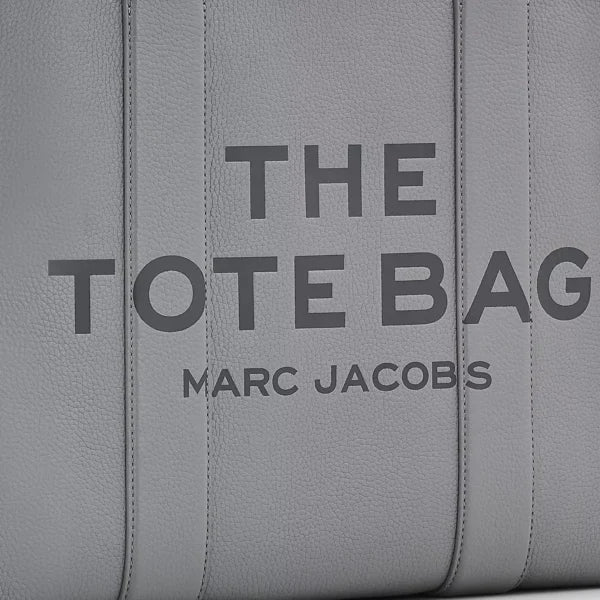 THE Marc Jacobs LEATHER LARGE TOTE BAG Wolf Grey - Image 5