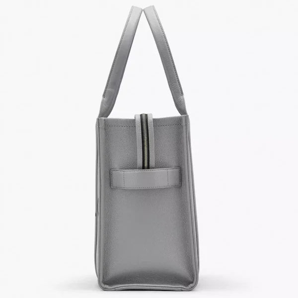 THE Marc Jacobs LEATHER LARGE TOTE BAG Wolf Grey - Image 6