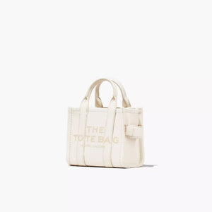 The Marc Jacobs Crossbody Tote Bag Leather Cotton Silver - Image 5