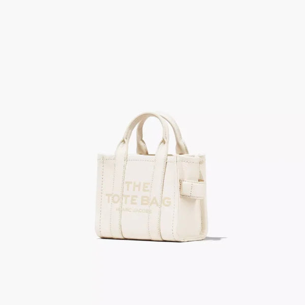 The Marc Jacobs Crossbody Tote Bag Leather Cotton Silver - Image 5