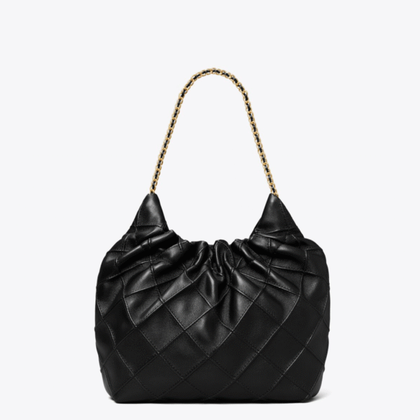Tory Burch Mini Fleming Soft Hobo Bag Black - Image 3