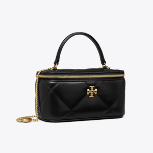 Tory Burch Kira Charm Diamond Quilt Vanity Case Black - Image 2