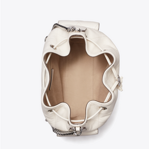 Tory Burch CHARLIE QUILTED DRAWSTRING SHOULDER BAG Light Cream - Image 4